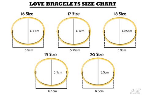 love bracelet size guide